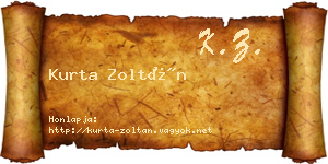 Kurta Zoltán névjegykártya