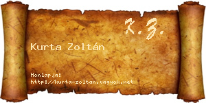 Kurta Zoltán névjegykártya